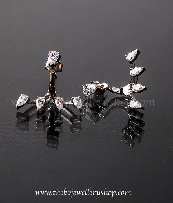 Buy online hand crafted silver ear jackets for women 