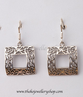 Online shopping pure silver office wear earrings for women