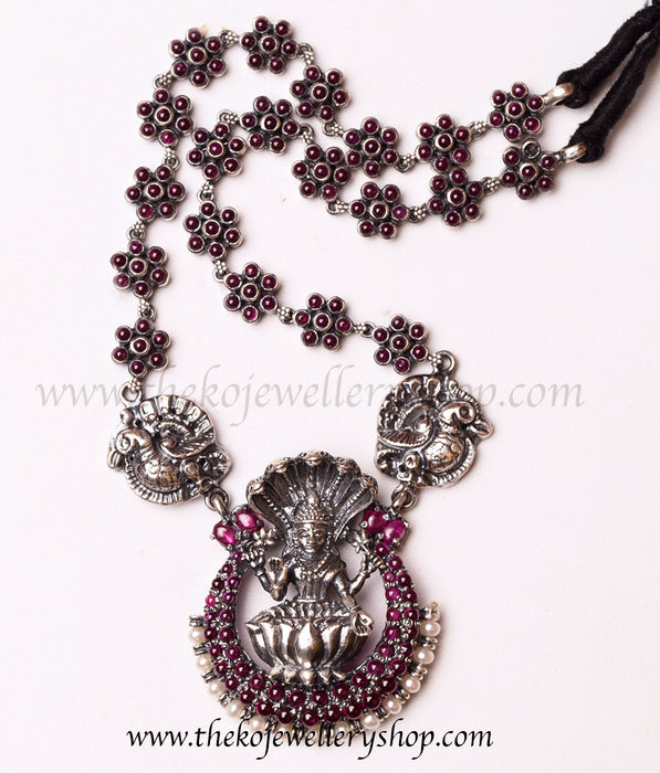 Online shopping pure silver ganesha necklace