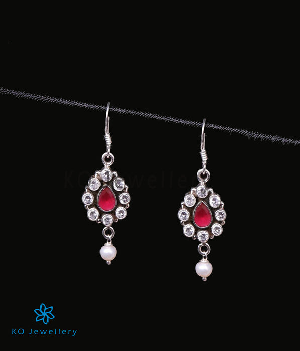 The Piali Earrings (Red/Pearl)