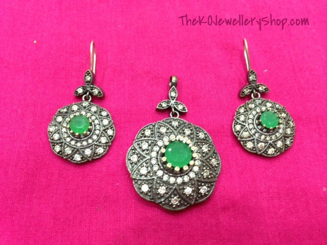 Sterling silver pendant set with earrings online