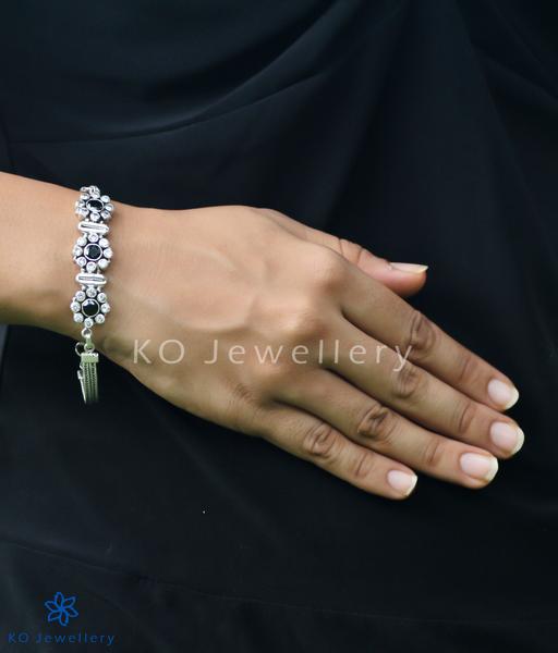 The Poojita Silver Gemstone Bracelet (Multicolor)