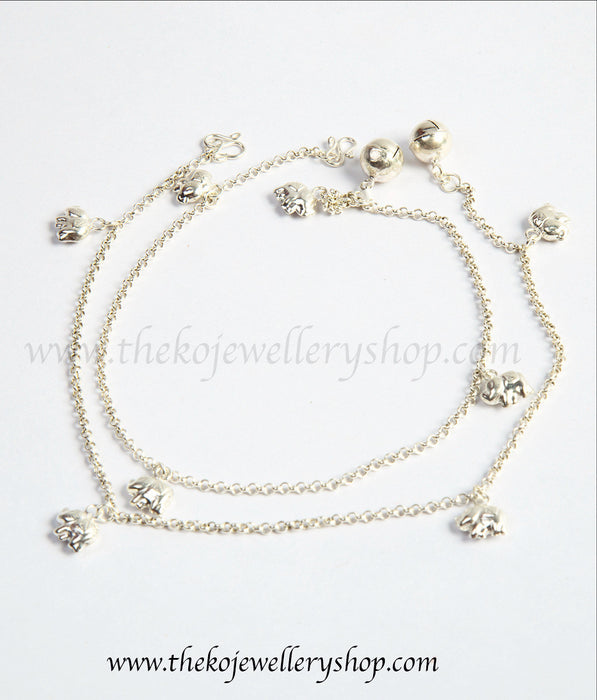Buy online hand crafted silver anklets for women