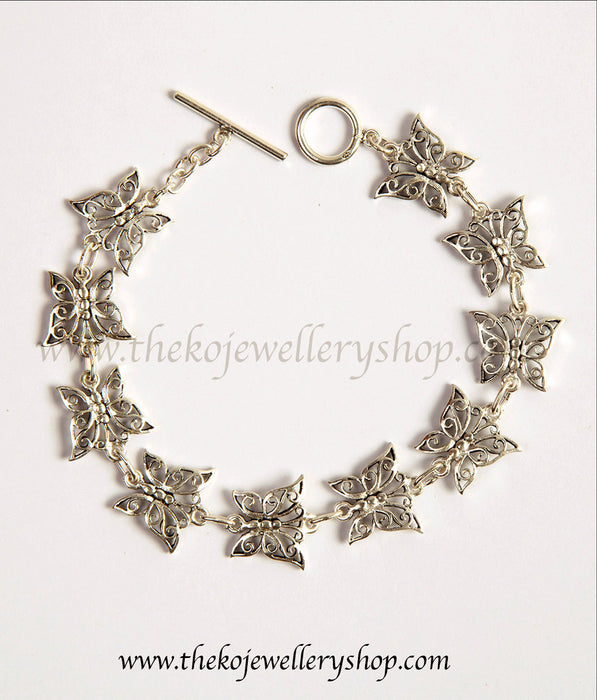 925 sterling silver butterfly bracelet for women