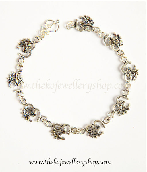 Online shopping pure silver om bracelet for women