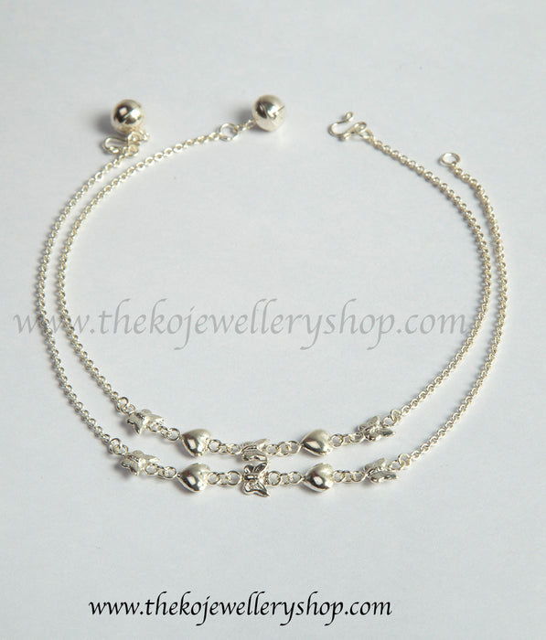 Buy online hand crafted silver anklets for women