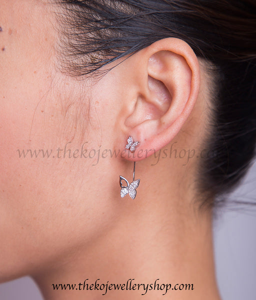 925 sterling silver butterfly ear jackets jewellery for women 