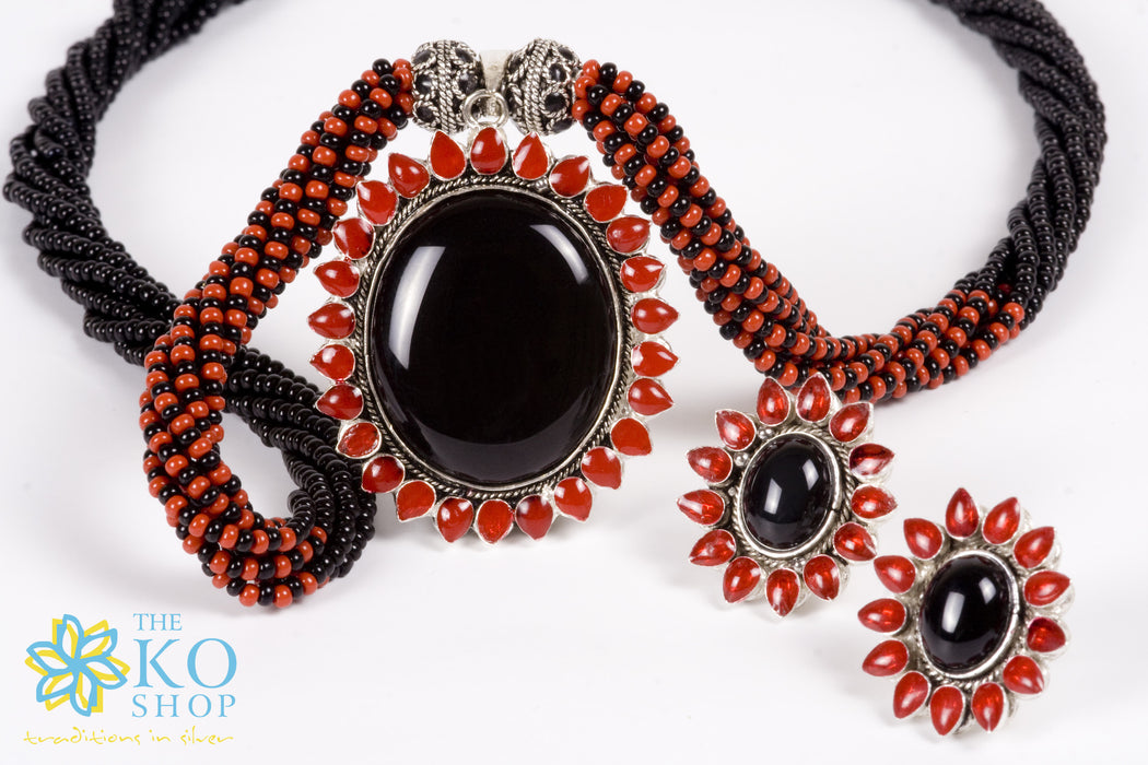 The Avantika Silver Necklace set - KO Jewellery